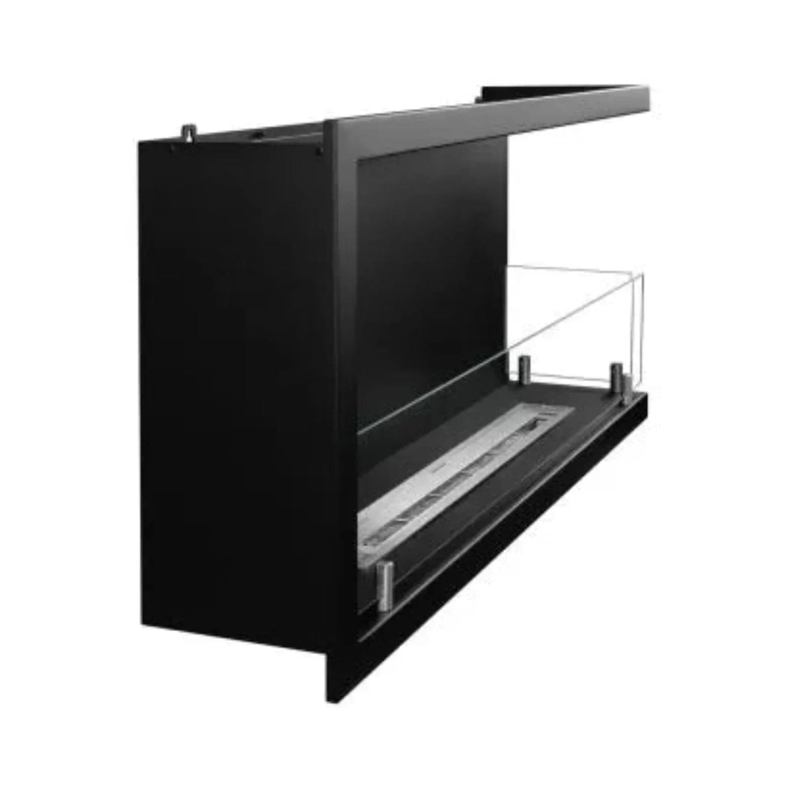 Camino a bioetanolo "Sutri 90 DX" da incasso ad angolo nero 90×45 in Caminetti gel ed etanolo Decor Space - Altamura, commercioVirtuoso.it