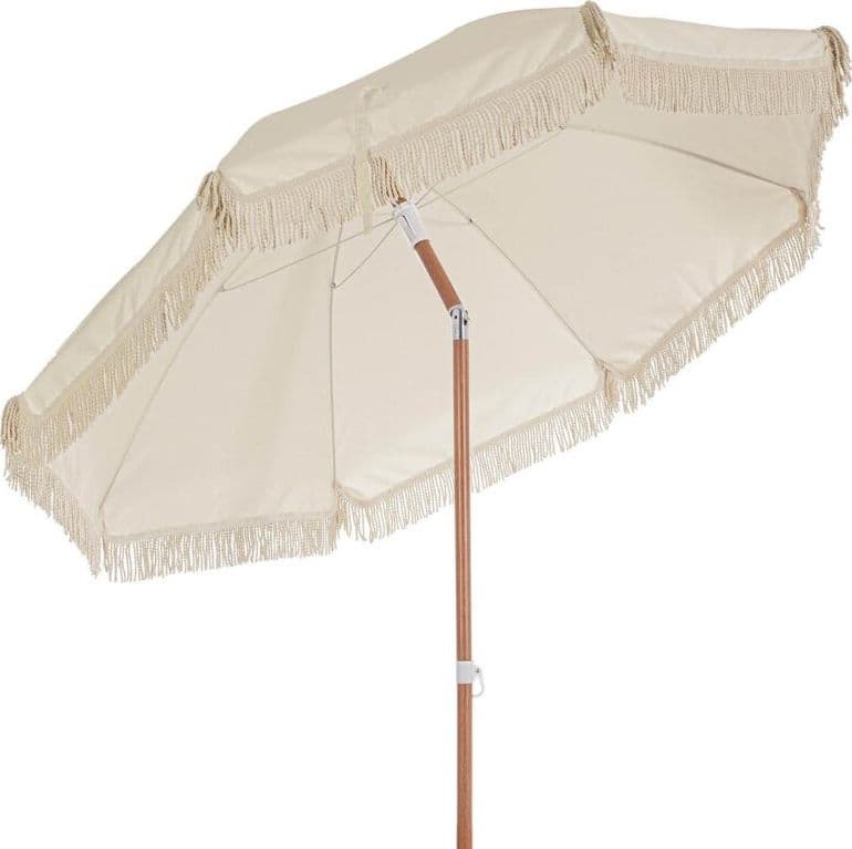 Ombrellone "Curacao" in acciaio con snodo color beige da mare h 195 cm in Ombrelloni Decor Space - Altamura, commercioVirtuoso.it