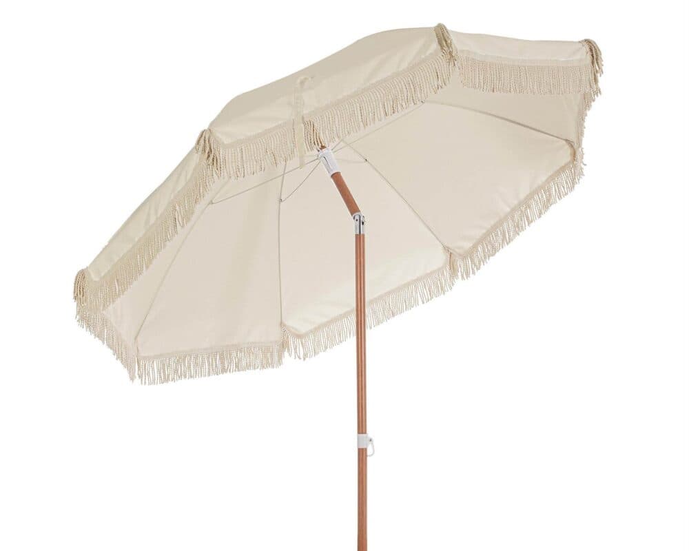 Ombrellone "Curacao" in acciaio con snodo color beige da mare h 195 cm in Ombrelloni Decor Space - Altamura, commercioVirtuoso.it