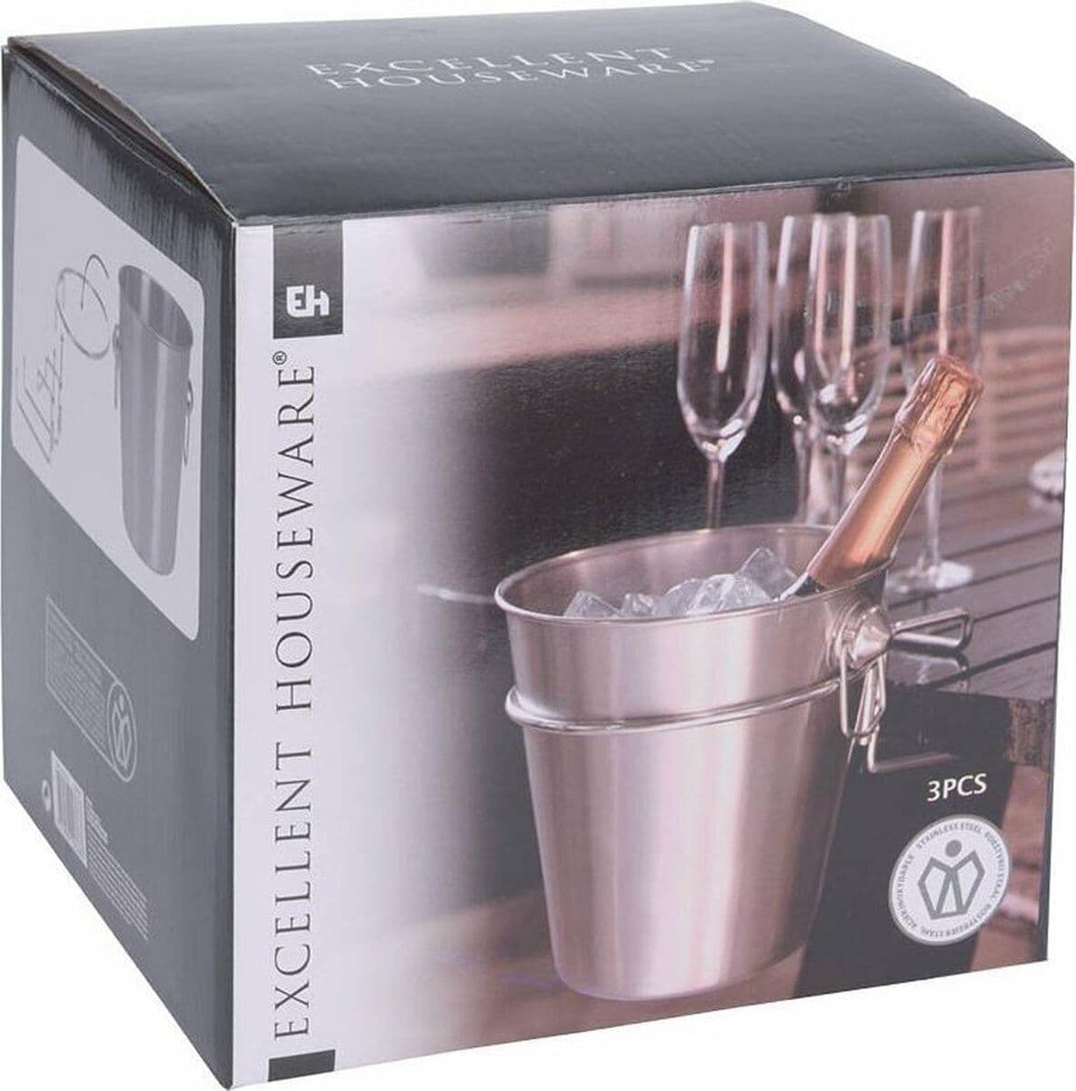 Secchiello porta ghiaccio Champagne con supporto in Portavasi Decor Space - Altamura, commercioVirtuoso.it