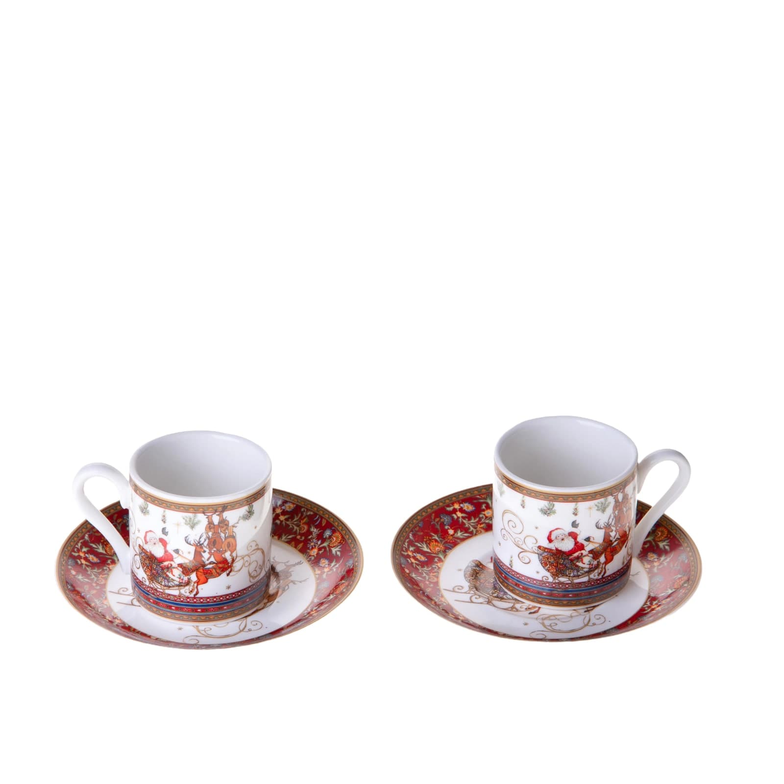 Tazze e piatti con disegnino Babbo Natale per decorazioni interne, Set.2 in Soprammobili Decor Space - Altamura, commercioVirtuoso.it