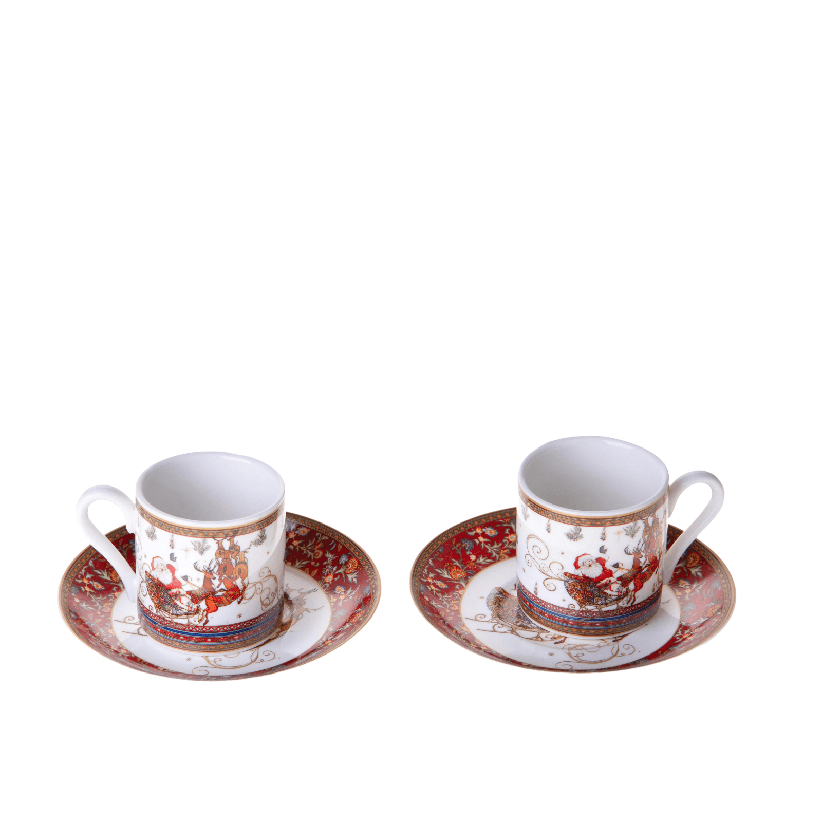 Tazze e piatti con disegnino Babbo Natale per decorazioni interne, Set.2 in Soprammobili Decor Space - Altamura, commercioVirtuoso.it