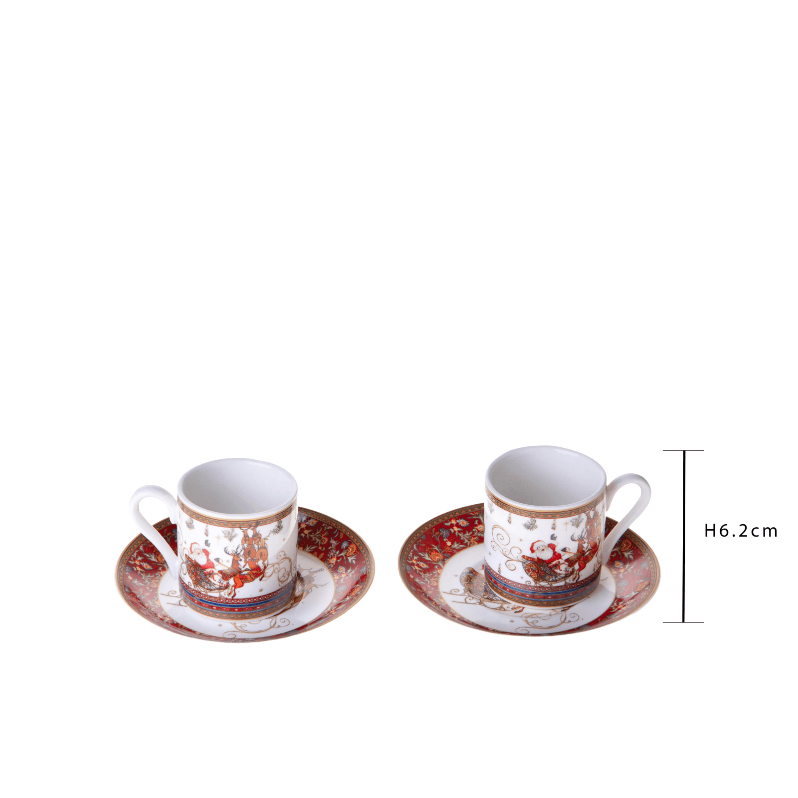 Tazze e piatti con disegnino Babbo Natale per decorazioni interne, Set.2 in Soprammobili Decor Space - Altamura, commercioVirtuoso.it