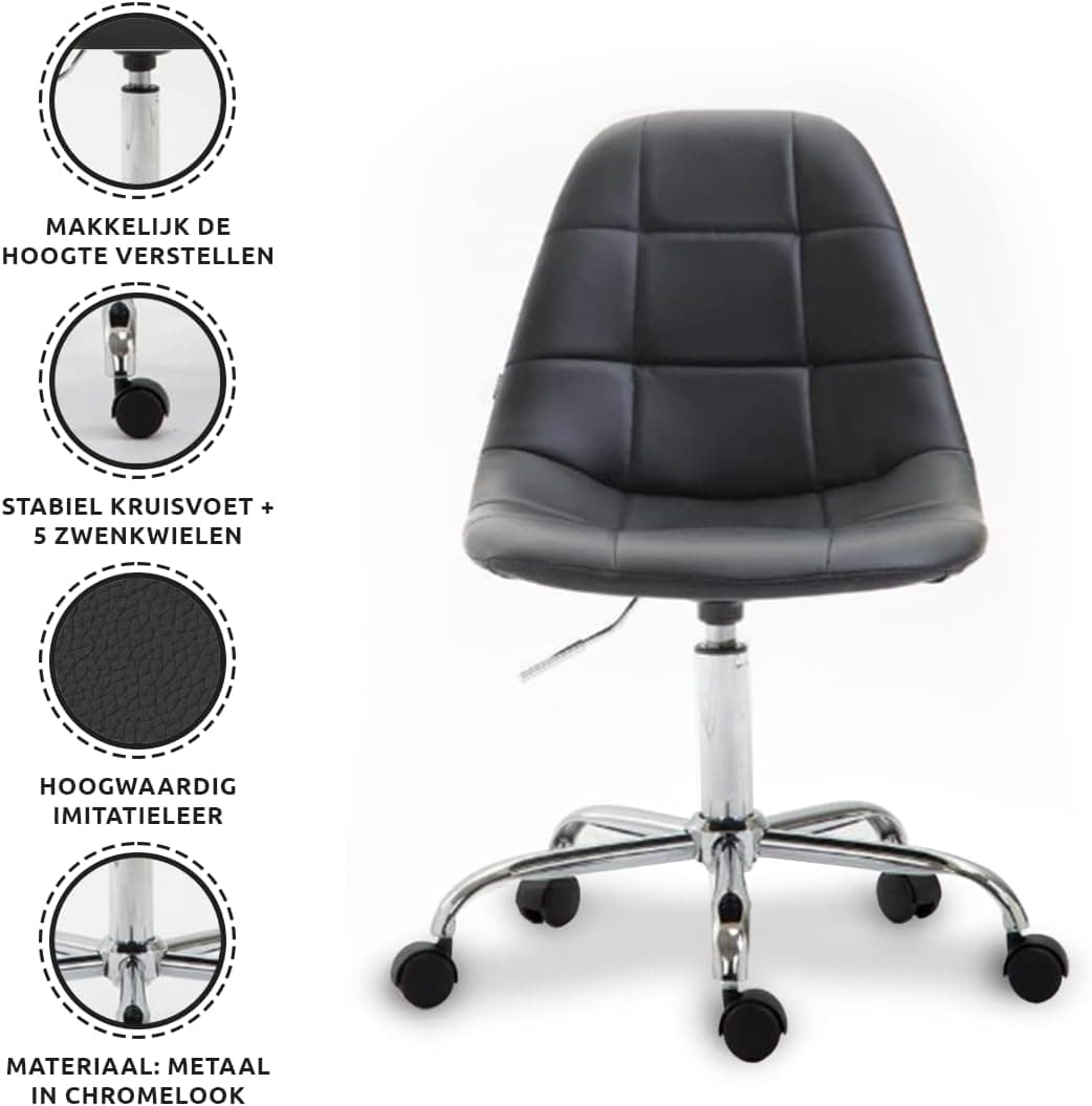 Sedia in ecopelle con ruote per cameretta moderna "Relaxing" in Poltrone Decor Space - Altamura, commercioVirtuoso.it