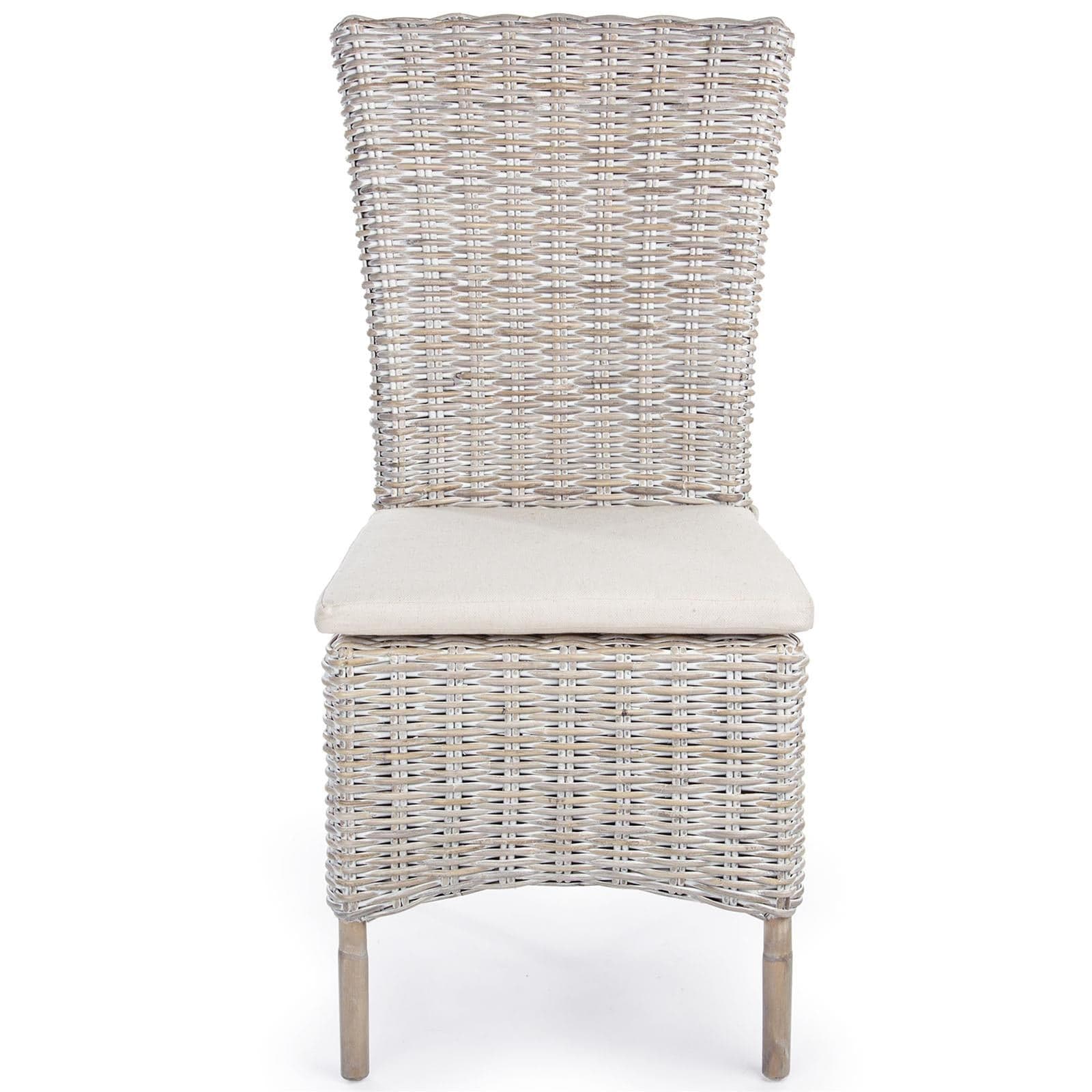 Sedia con cuscino "Isla" in rattan naturale per giardino e veranda h 102 cm in Sedie per tavolo da giardino Decor Space - Altamura, commercioVirtuoso.it