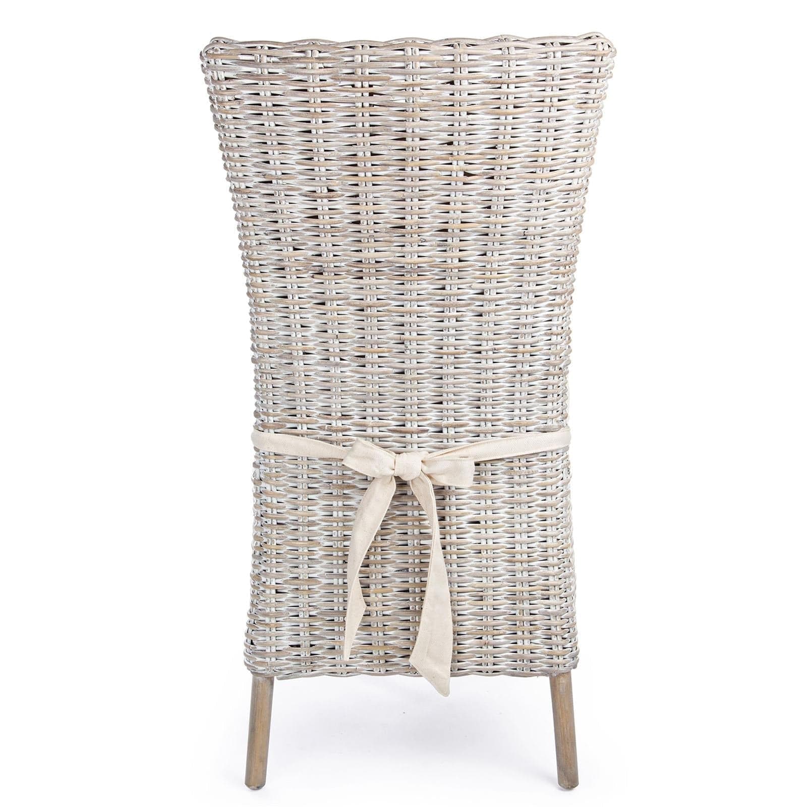 Sedia con cuscino "Isla" in rattan naturale per giardino e veranda h 102 cm in Sedie per tavolo da giardino Decor Space - Altamura, commercioVirtuoso.it