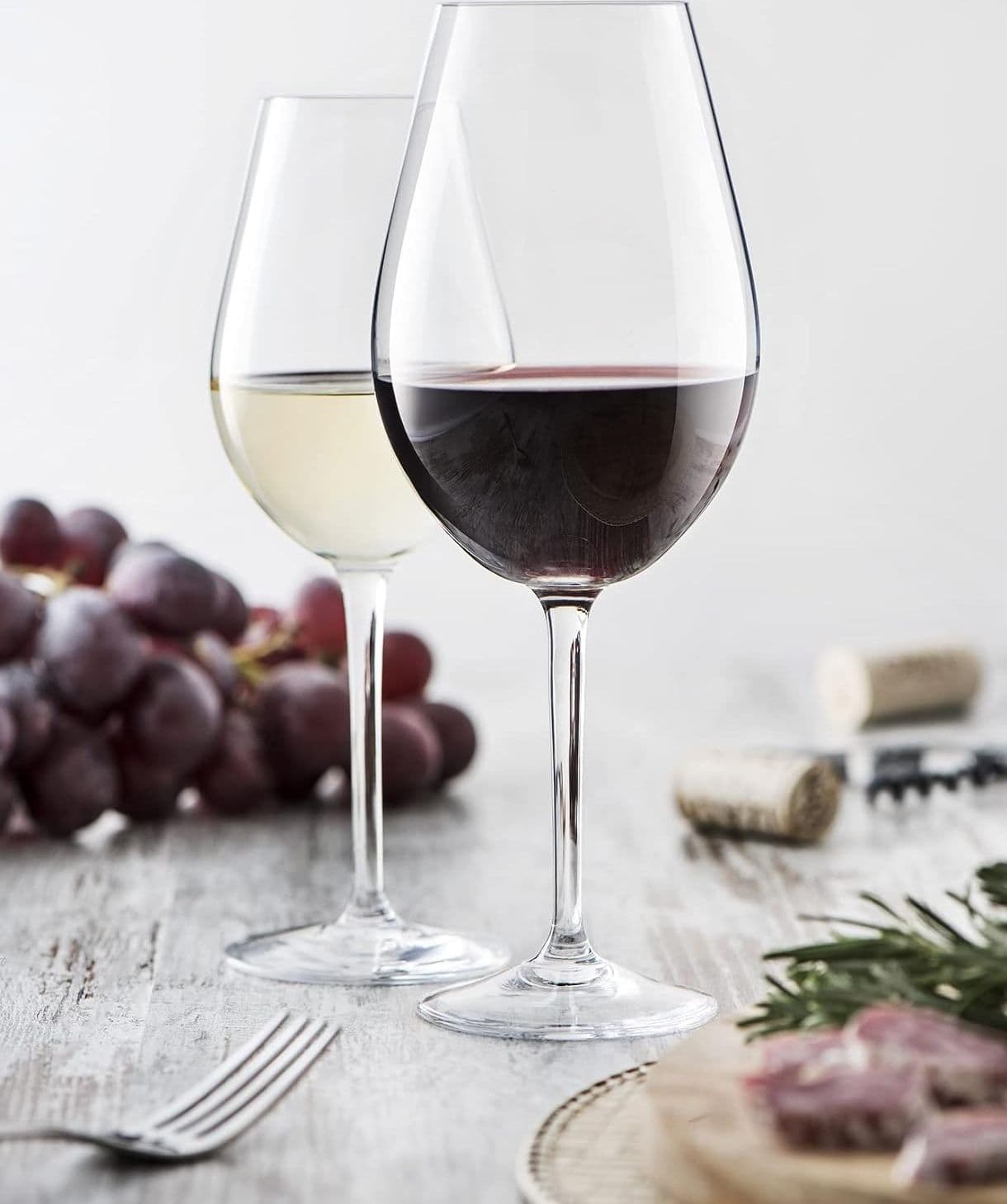 Calici decorativi in vetro trasparente per vino rosso 540 ml set da 4 in Calici da vino Decor Space - Altamura, commercioVirtuoso.it