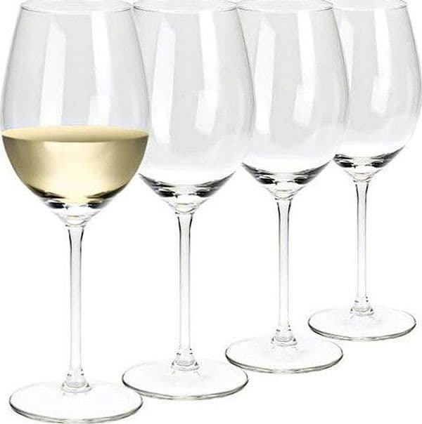 Calici decorativi in vetro trasparente per vino bianco 410 ml set da 4 in Calici da vino Decor Space - Altamura, commercioVirtuoso.it