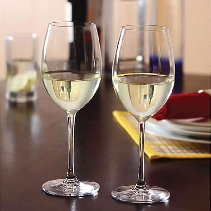 Calici decorativi in vetro trasparente per vino bianco 410 ml set da 4 in Calici da vino Decor Space - Altamura, commercioVirtuoso.it