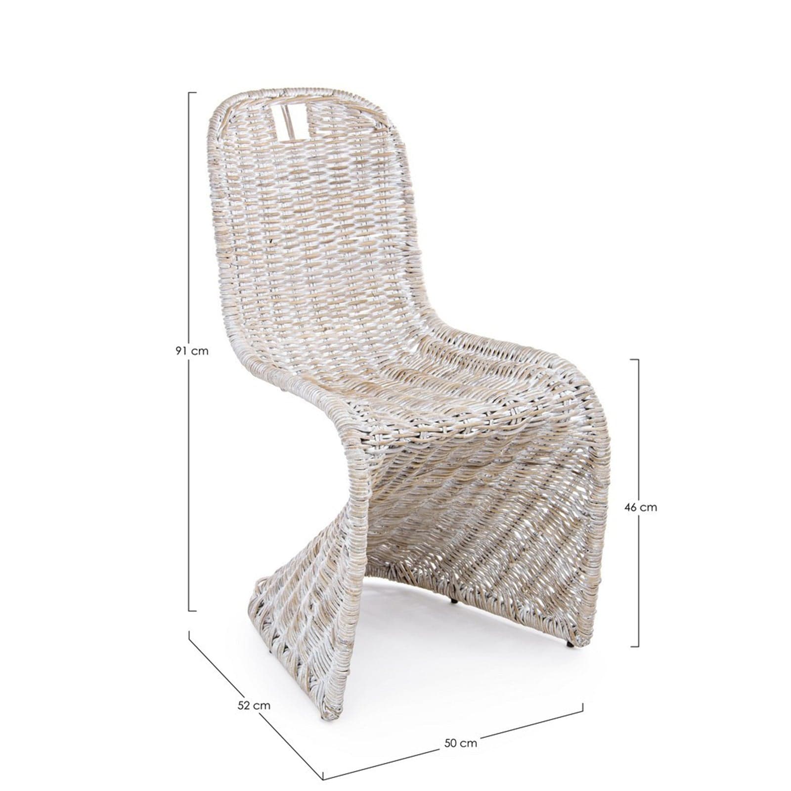 Sedia "New Zacarias" in rattan naturale per giardino e veranda h 102 cm in Sedie per tavolo da giardino Decor Space - Altamura, commercioVirtuoso.it