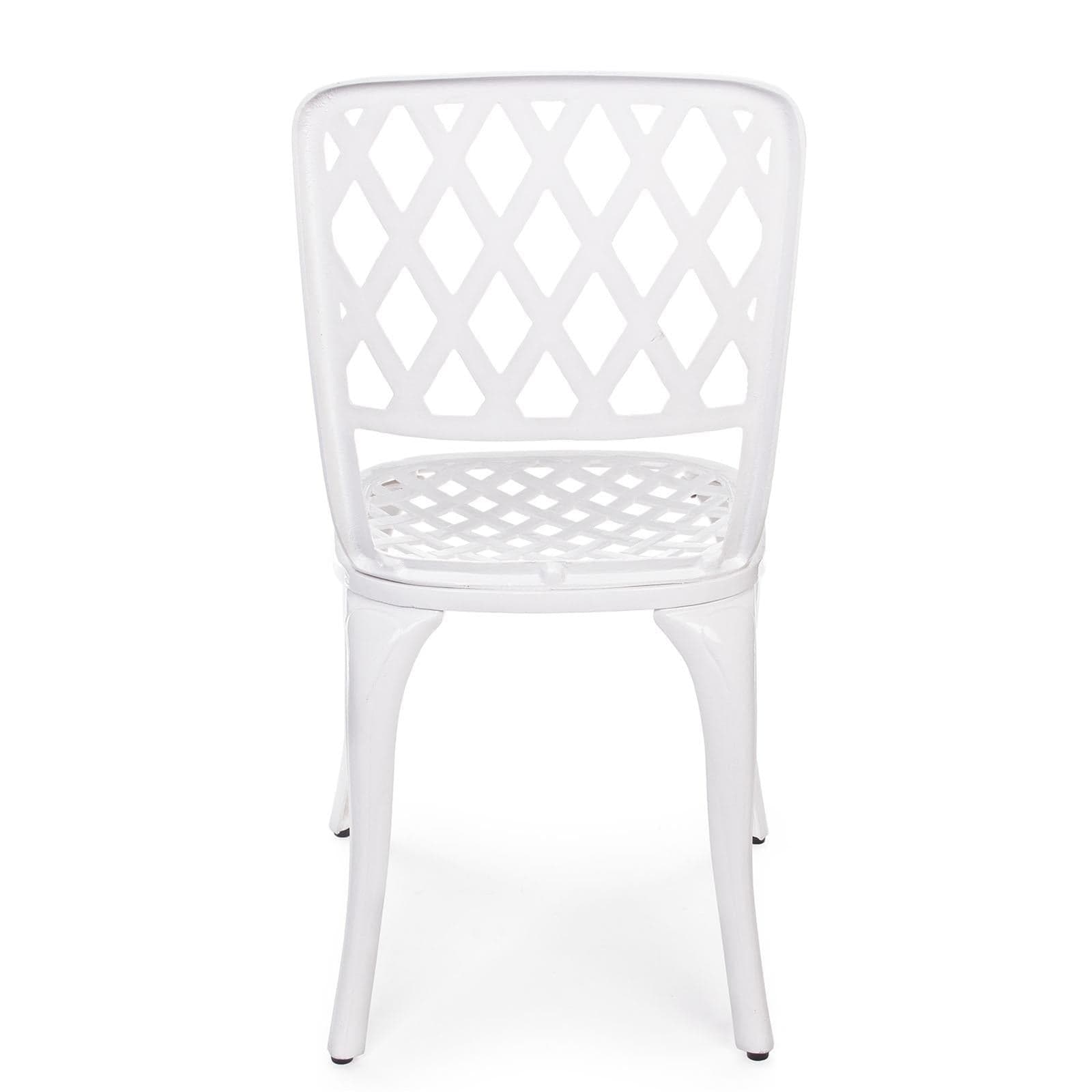 Sedia faenza in alluminio bianco da esterno per giardino e veranda
