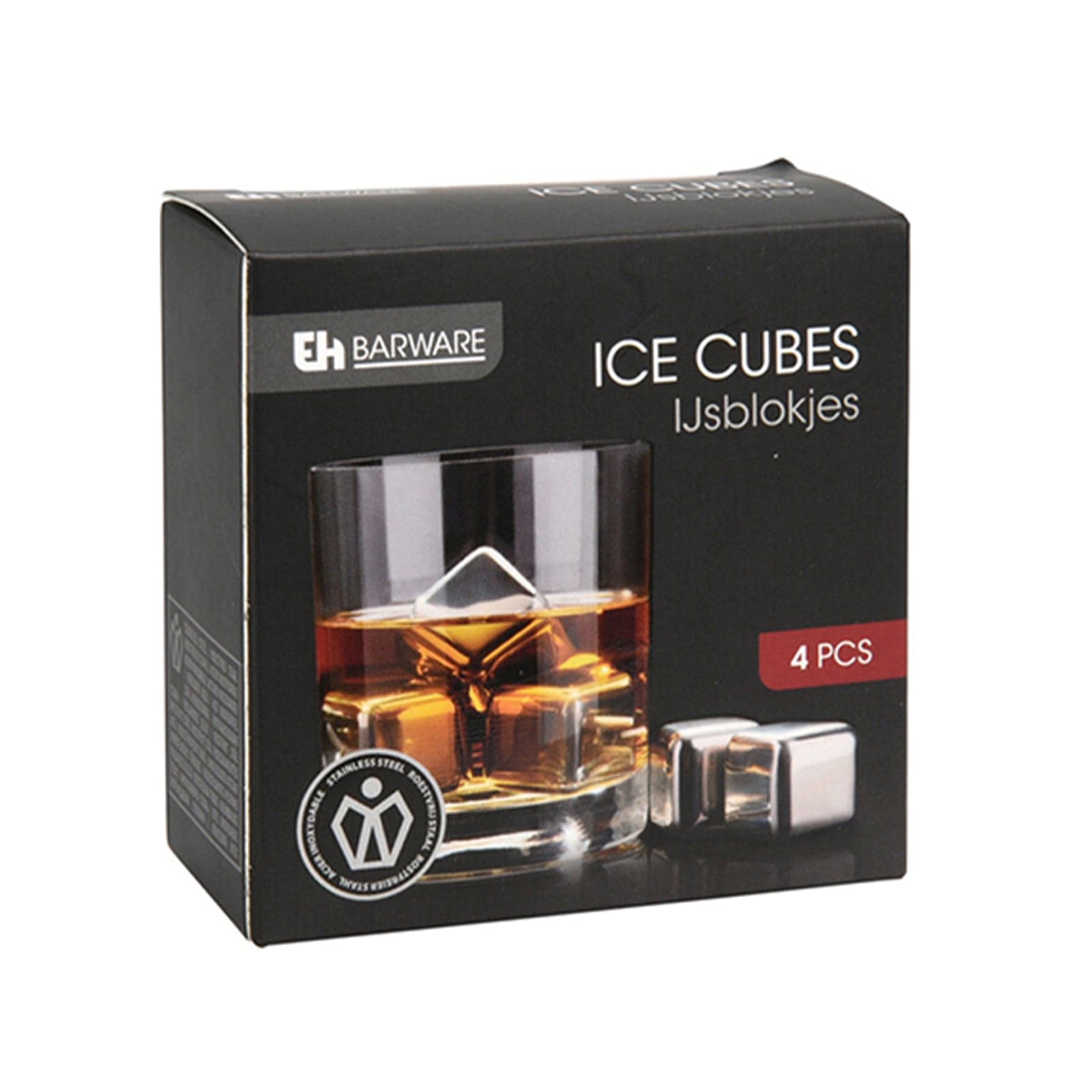 Cubetti in acciaio inox per cocktail set da 4 in Set di accessori da Cocktail Decor Space - Altamura, commercioVirtuoso.it