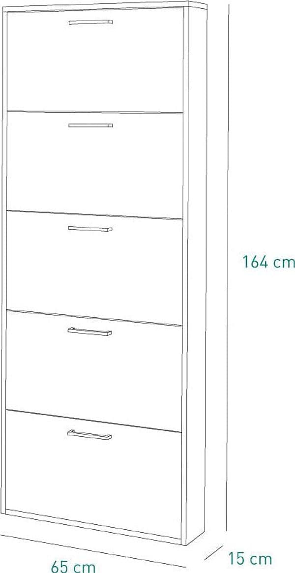 Scarpiera slim moderna in legno salva spazio, per arredamento interno "Made in Italy" in Scaffali portascarpe da armadio Decor Space - Altamura, commercioVirtuoso.it