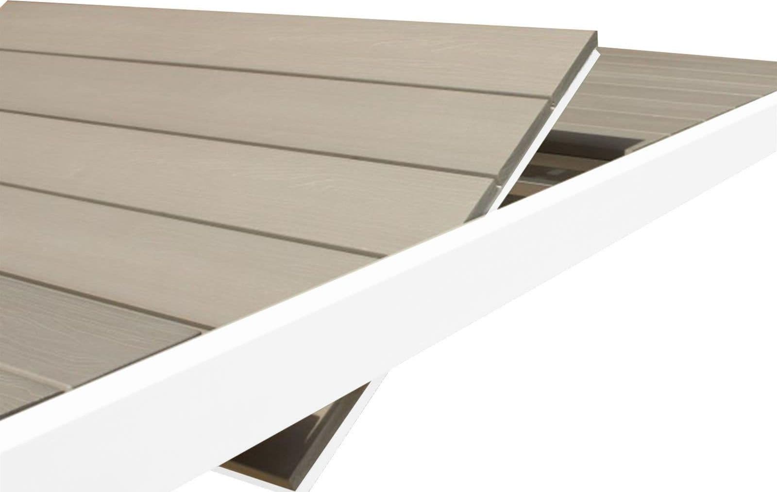 TAVOLO PER ESTERNO DA GIARDINO ALLUNGABILE IN ALLUMINIO E POLYWOOD PENTAL 180/240X100 (BIANCO)