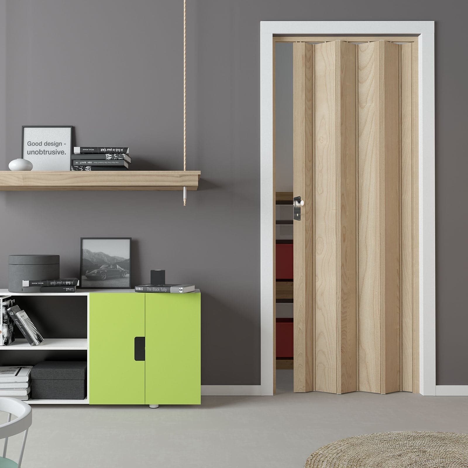 Porta a soffietto "Luciana" da Interno 88,5 x h 214 cm in PVC "Made in Italy" in Porte a soffietto Decor Space - Altamura, commercioVirtuoso.it