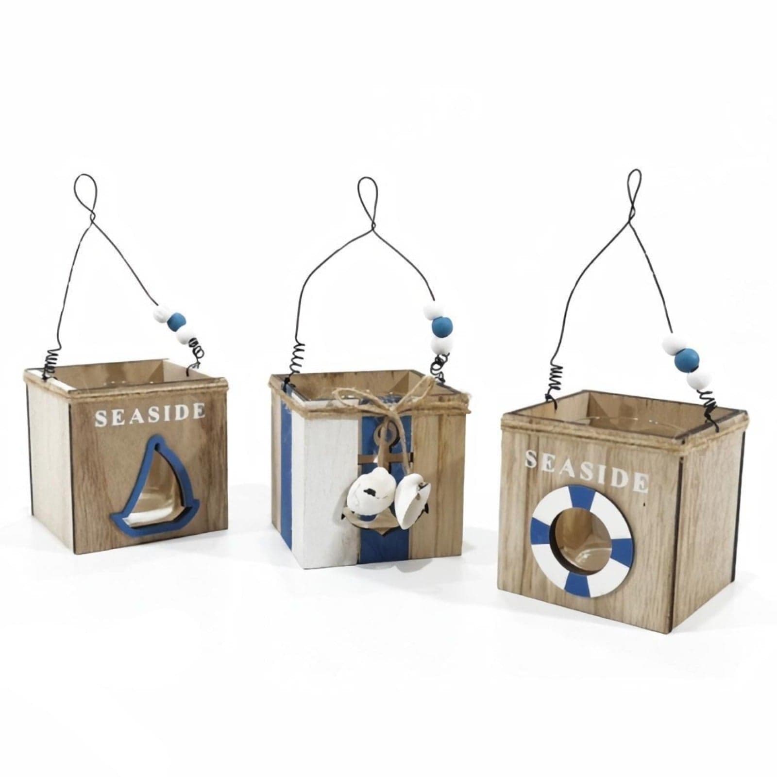 Lanterna porta tealight con decorazione "Marino" per esterno e giardino