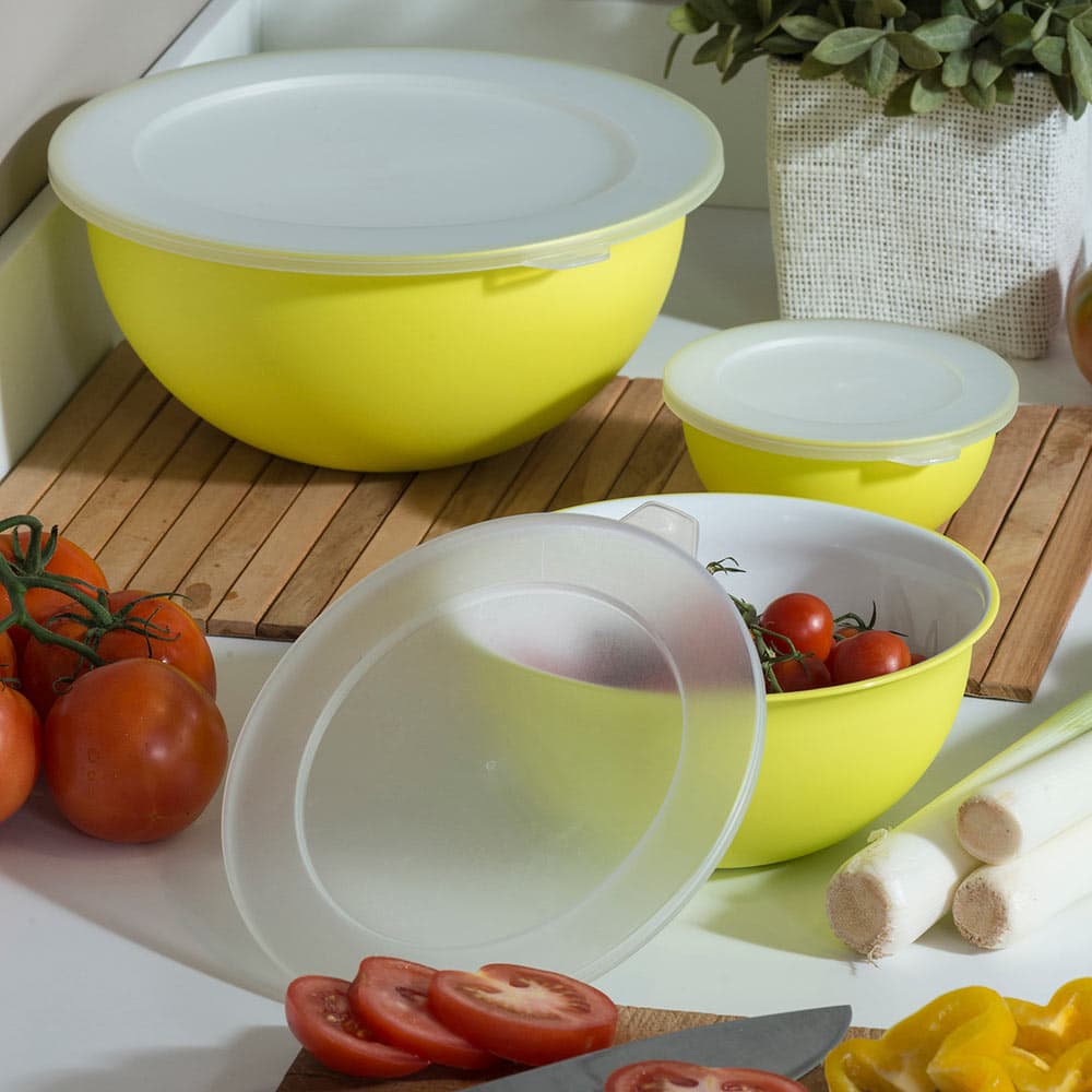 Set 4 Ciotola con tappi  scodella da cucina moderna in tinta unita da 0.5 lt in Ciotole per preparazione dolci Decor Space - Altamura, commercioVirtuoso.it