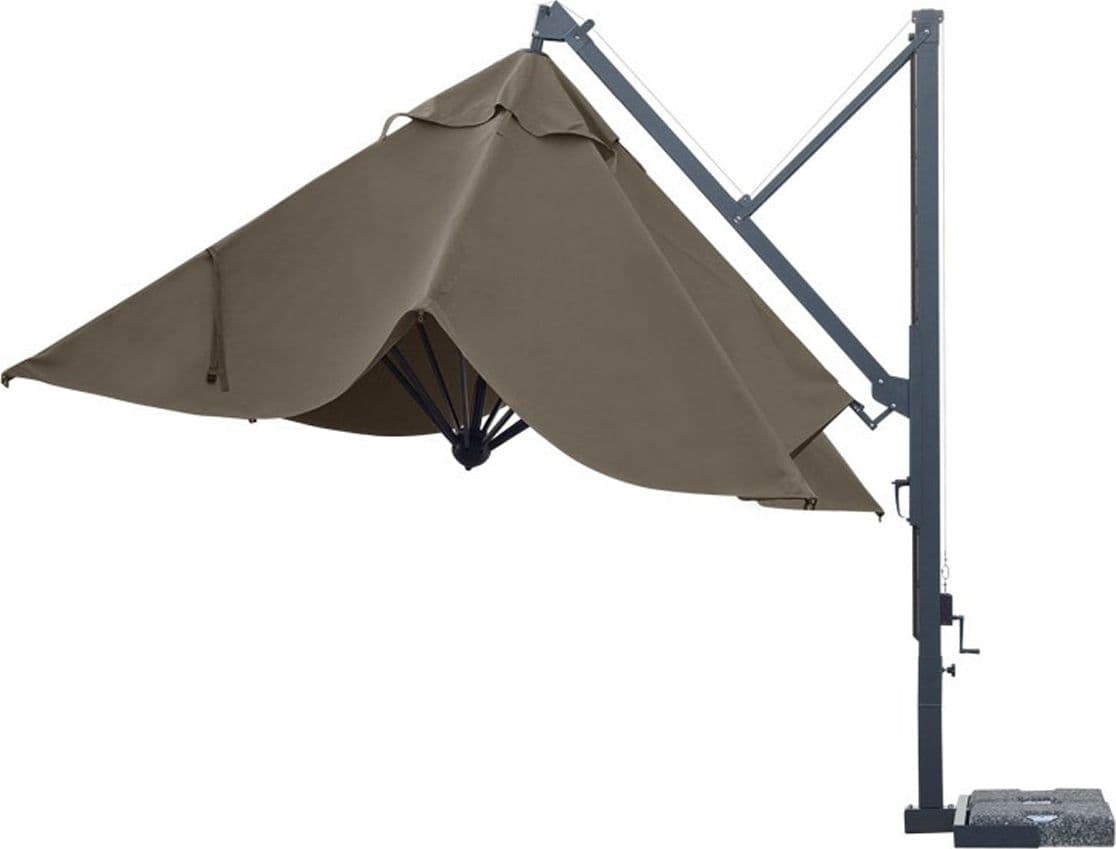 Ombrellone quadrato professionale con palo laterale "Galileo Dark" in alluminio per esterno "Made In Italy" in Ombrelloni Decor Space - Altamura, commercioVirtuoso.it