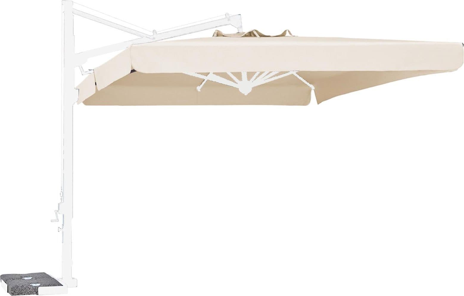 Ombrellone rettangolare professionale con palo laterale "Galileo Starwhite" in alluminio per esterno "Made In Italy" in Ombrelloni Decor Space - Altamura, commercioVirtuoso.it