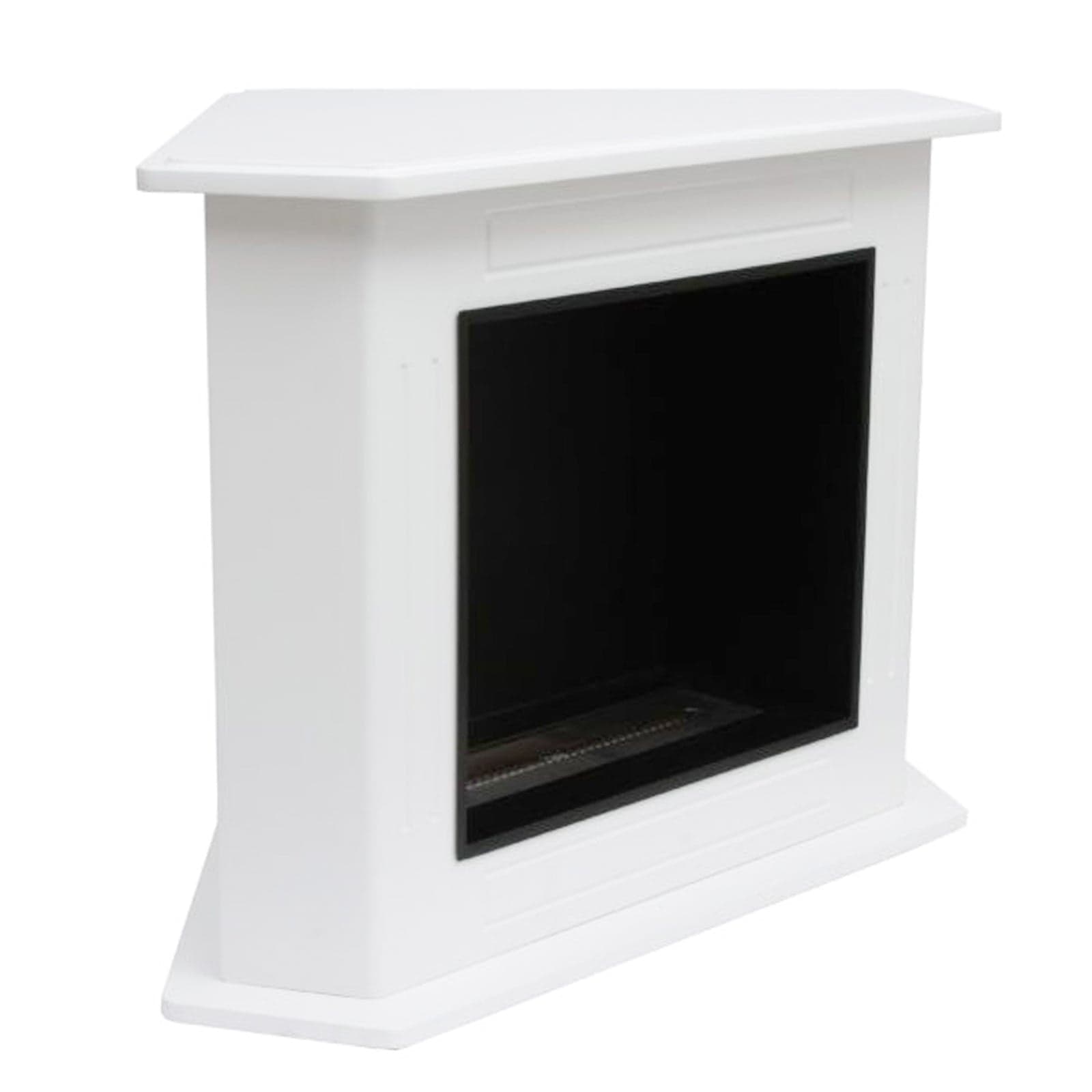 Camino a Bioetanolo Angolare "Donatello" in legno bianco 3 Kw per arredamento Moderno in Caminetti gel ed etanolo Decor Space - Altamura, commercioVirtuoso.it
