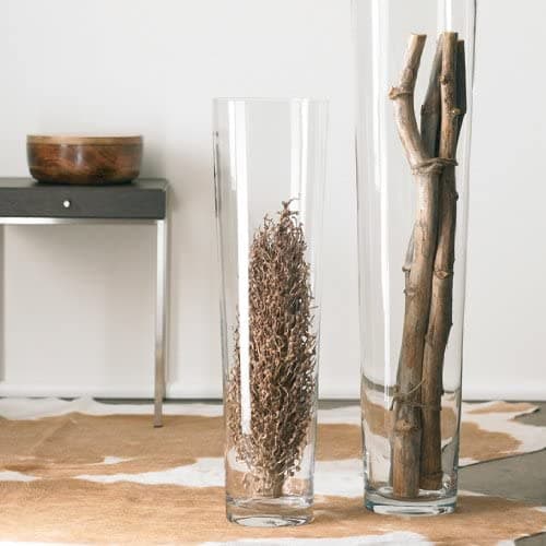 Vaso a cono in vetro trasparente per piante e fiori da interno h 70 cm in Vasi tradizionali Decor Space - Altamura, commercioVirtuoso.it