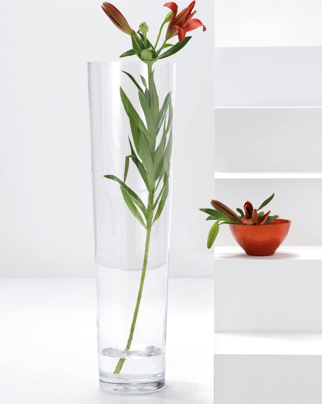 Vaso a cono in vetro trasparente per piante e fiori da interno h 70 cm in Vasi tradizionali Decor Space - Altamura, commercioVirtuoso.it
