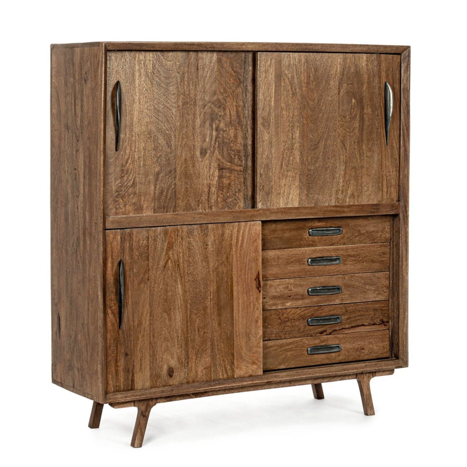 Credenza "Sherman" con struttura e gambe in legno mango, mobile in stile vintage - 23