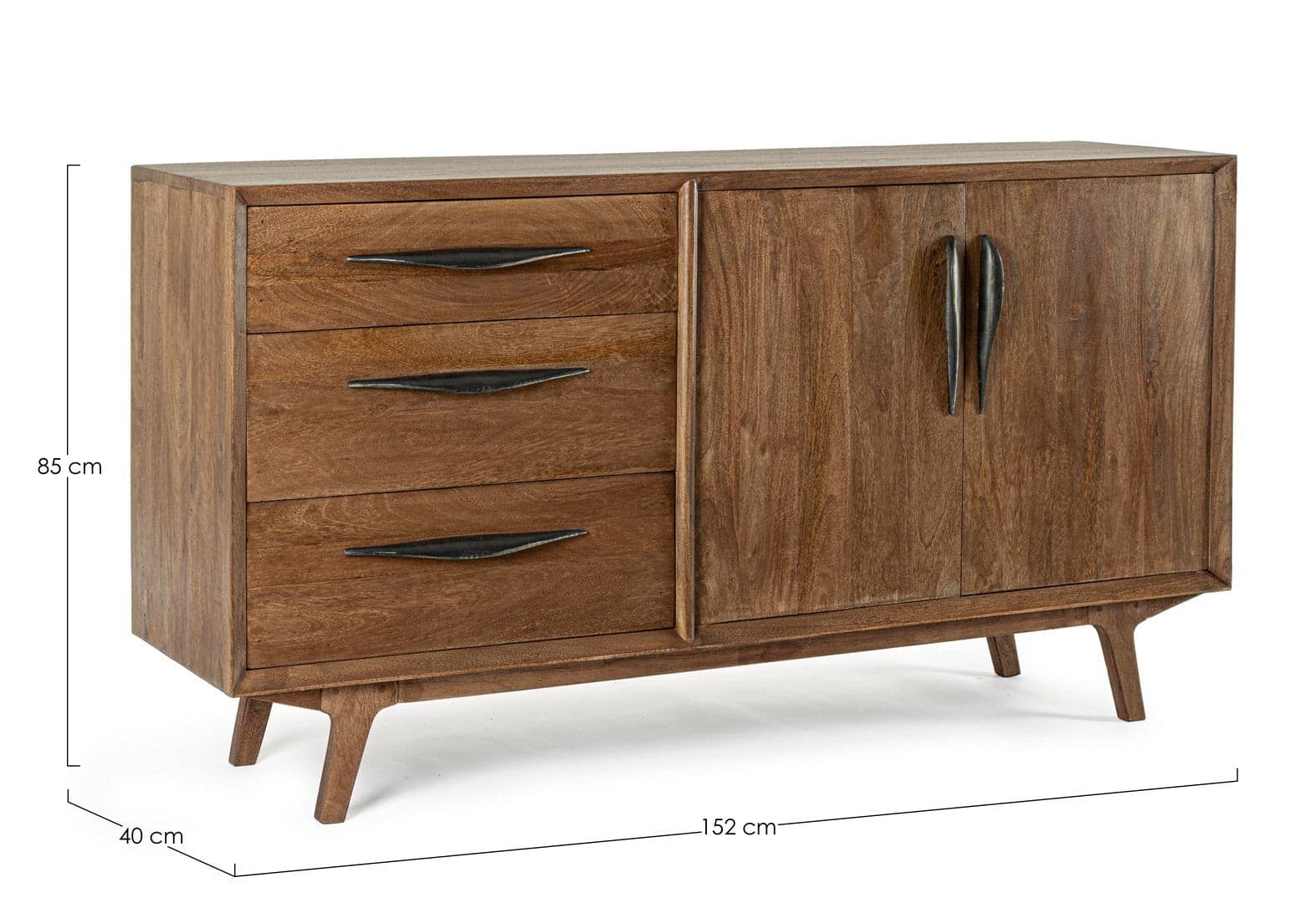 Credenza "Sherman" con struttura e gambe in legno mango, mobile in stile vintage in Credenze Decor Space - Altamura, commercioVirtuoso.it