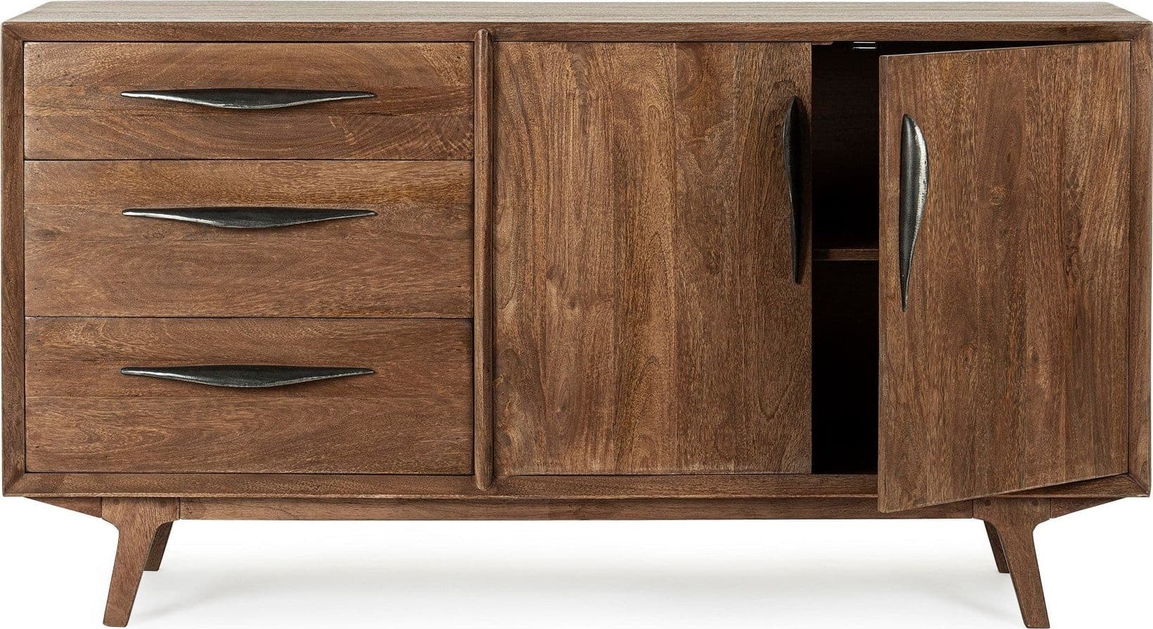 Credenza "Sherman" con struttura e gambe in legno mango, mobile in stile vintage in Credenze Decor Space - Altamura, commercioVirtuoso.it