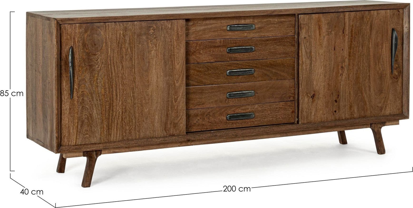 Credenza "Sherman" con struttura e gambe in legno mango, mobile in stile vintage in Credenze Decor Space - Altamura, commercioVirtuoso.it