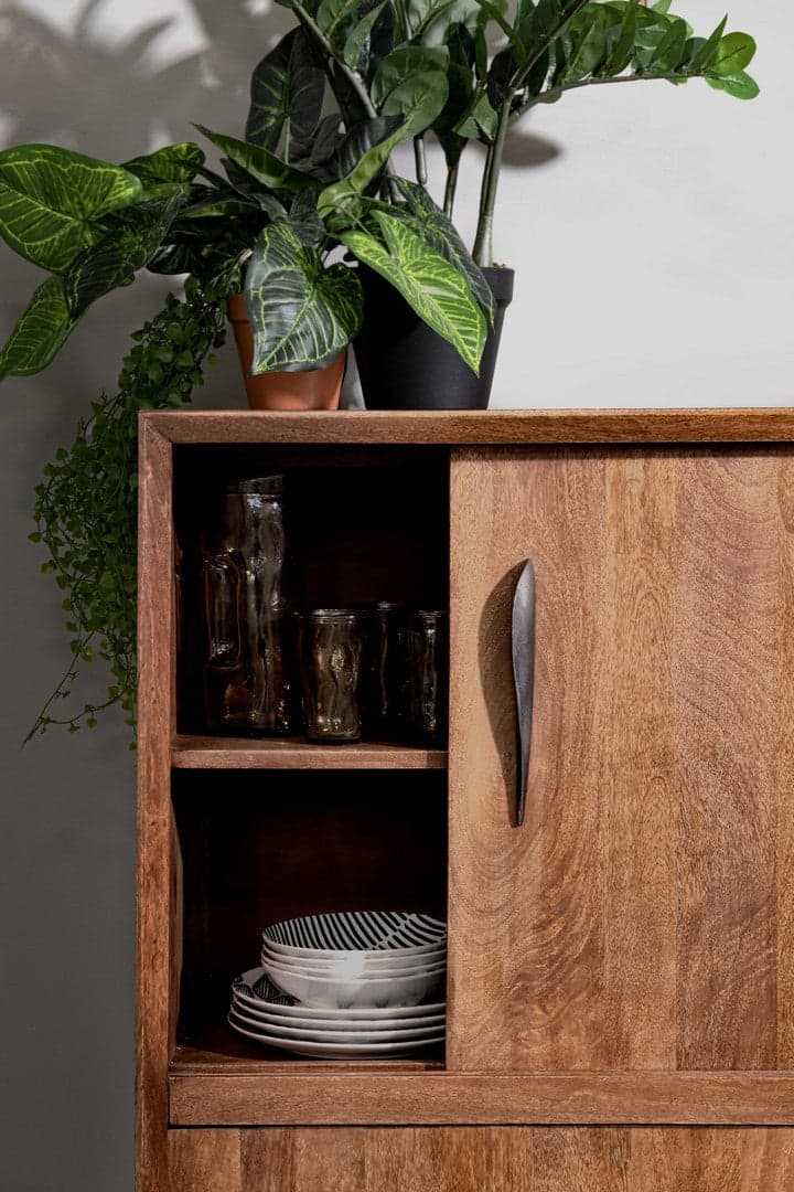 Credenza "Sherman" con struttura e gambe in legno mango, mobile in stile vintage - 26