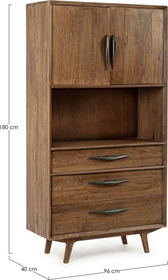 Credenza "Sherman" con struttura e gambe in legno mango, mobile in stile vintage - 35