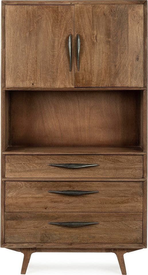 Credenza "Sherman" con struttura e gambe in legno mango, mobile in stile vintage - 36