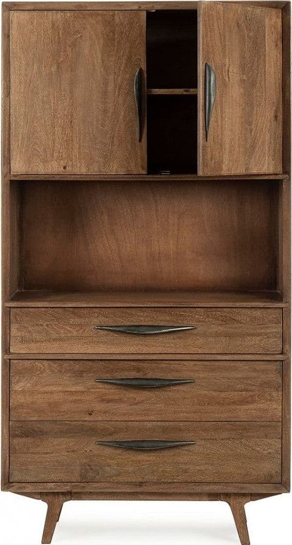 Credenza "Sherman" con struttura e gambe in legno mango, mobile in stile vintage - 40