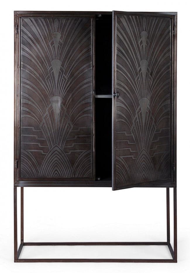 Credenza "Lanford" con struttura in acciaio, ante scolpite a mano, stile atmosfera in Credenze Decor Space - Altamura, commercioVirtuoso.it