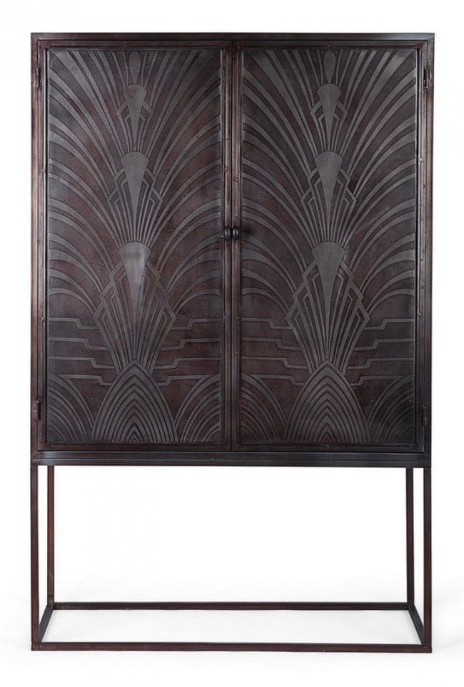 Credenza "Lanford" con struttura in acciaio, ante scolpite a mano, stile atmosfera in Credenze Decor Space - Altamura, commercioVirtuoso.it