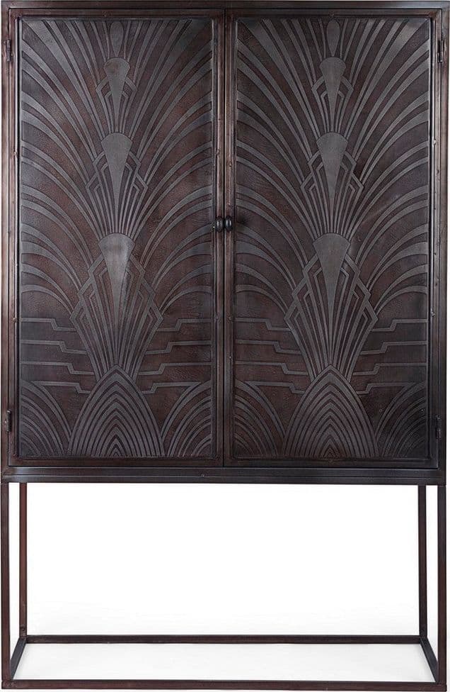 Credenza "Lanford" con struttura in acciaio, ante scolpite a mano, stile atmosfera in Credenze Decor Space - Altamura, commercioVirtuoso.it