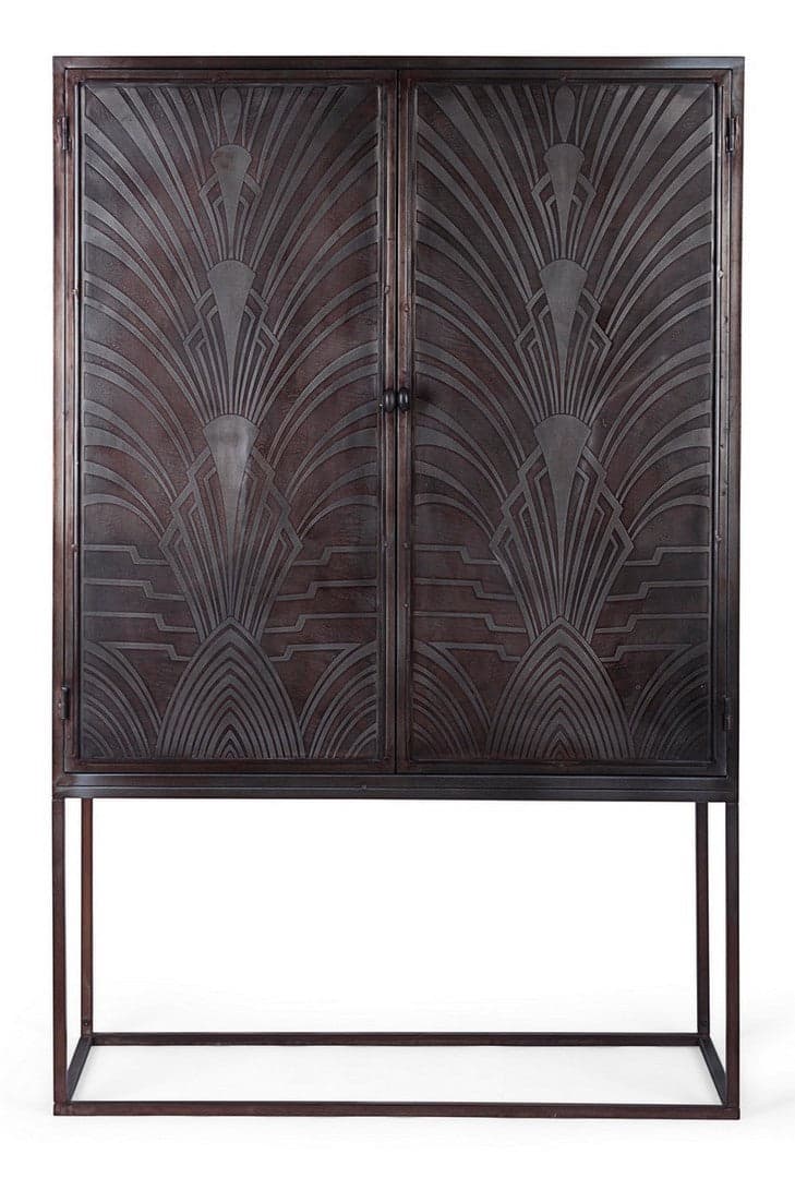 Credenza "Lanford" con struttura in acciaio, ante scolpite a mano, stile atmosfera in Credenze Decor Space - Altamura, commercioVirtuoso.it