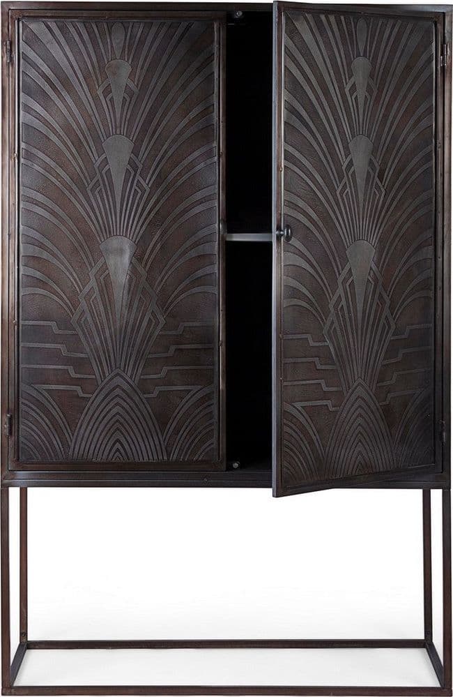 Credenza "Lanford" con struttura in acciaio, ante scolpite a mano, stile atmosfera in Credenze Decor Space - Altamura, commercioVirtuoso.it
