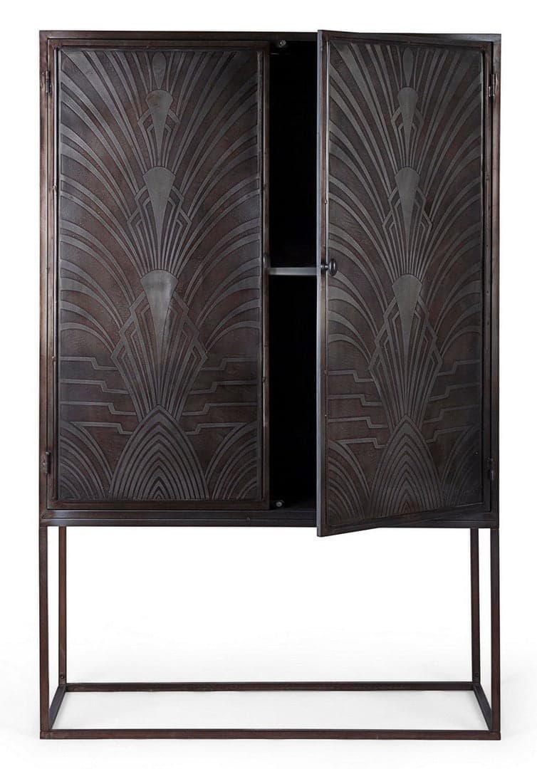 Credenza "Lanford" con struttura in acciaio, ante scolpite a mano, stile atmosfera in Credenze Decor Space - Altamura, commercioVirtuoso.it