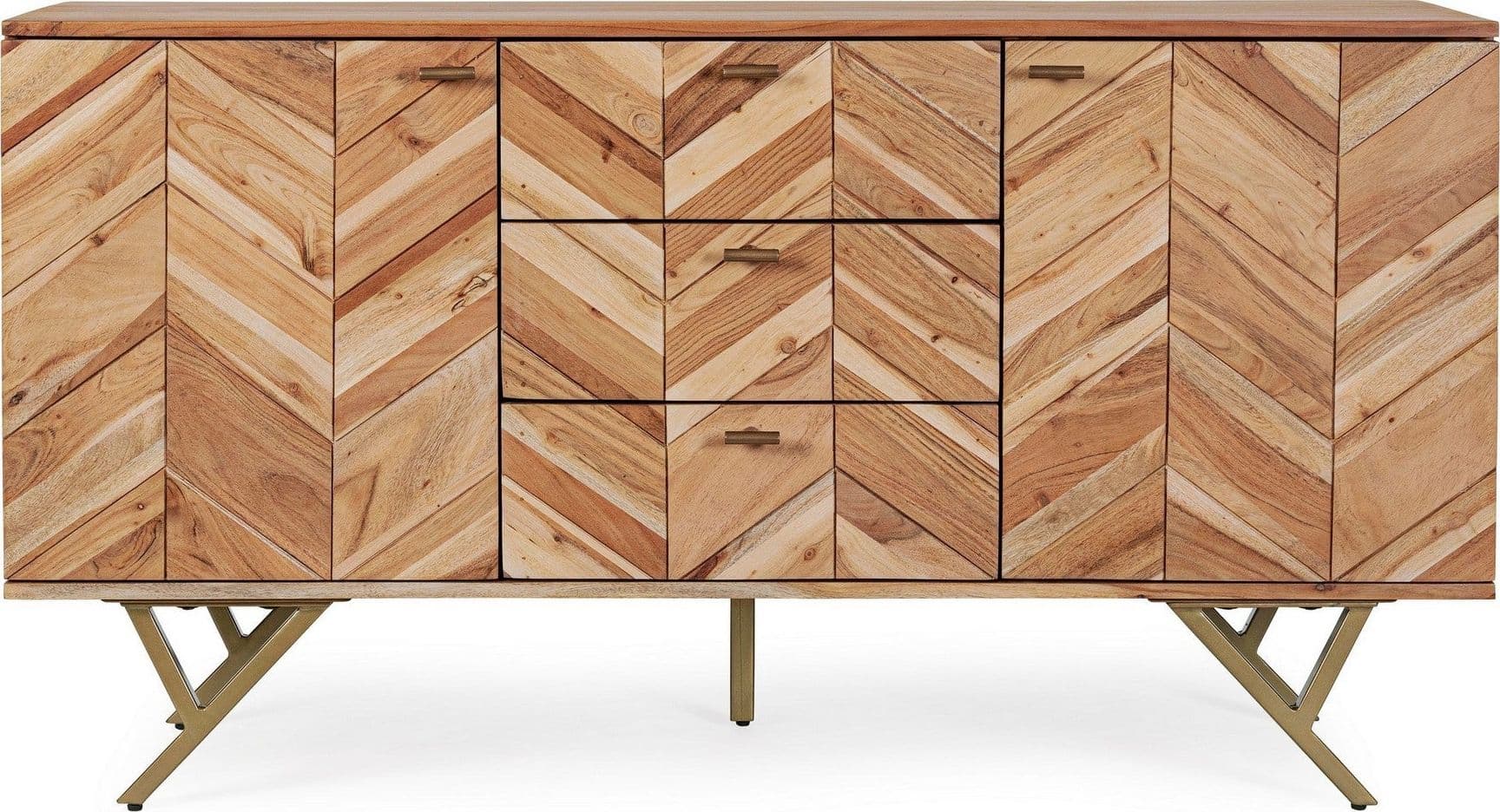 Credenza "Raida" con struttura in legno di acacia, mobile in stile moderno in Credenze Decor Space - Altamura, commercioVirtuoso.it