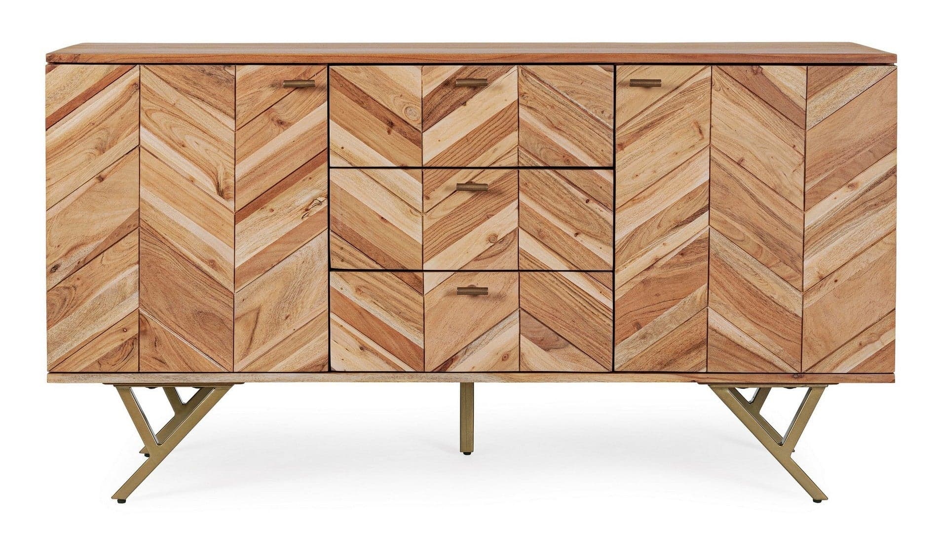 Credenza "Raida" con struttura in legno di acacia, mobile in stile moderno in Credenze Decor Space - Altamura, commercioVirtuoso.it