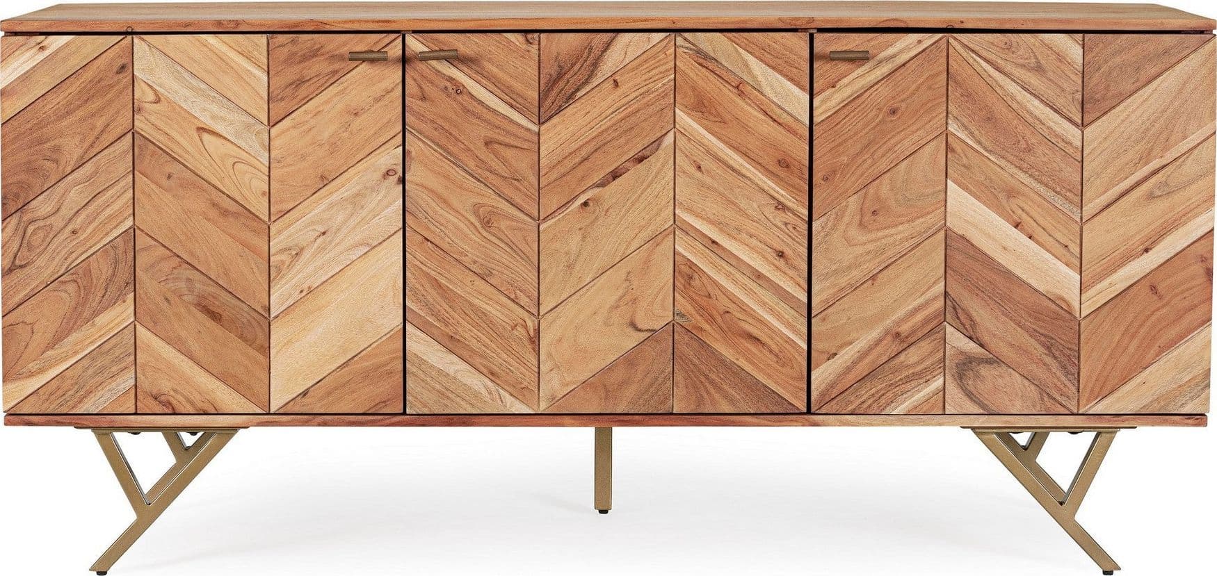 Credenza "Raida" con struttura in legno di acacia, mobile in stile moderno in Credenze Decor Space - Altamura, commercioVirtuoso.it