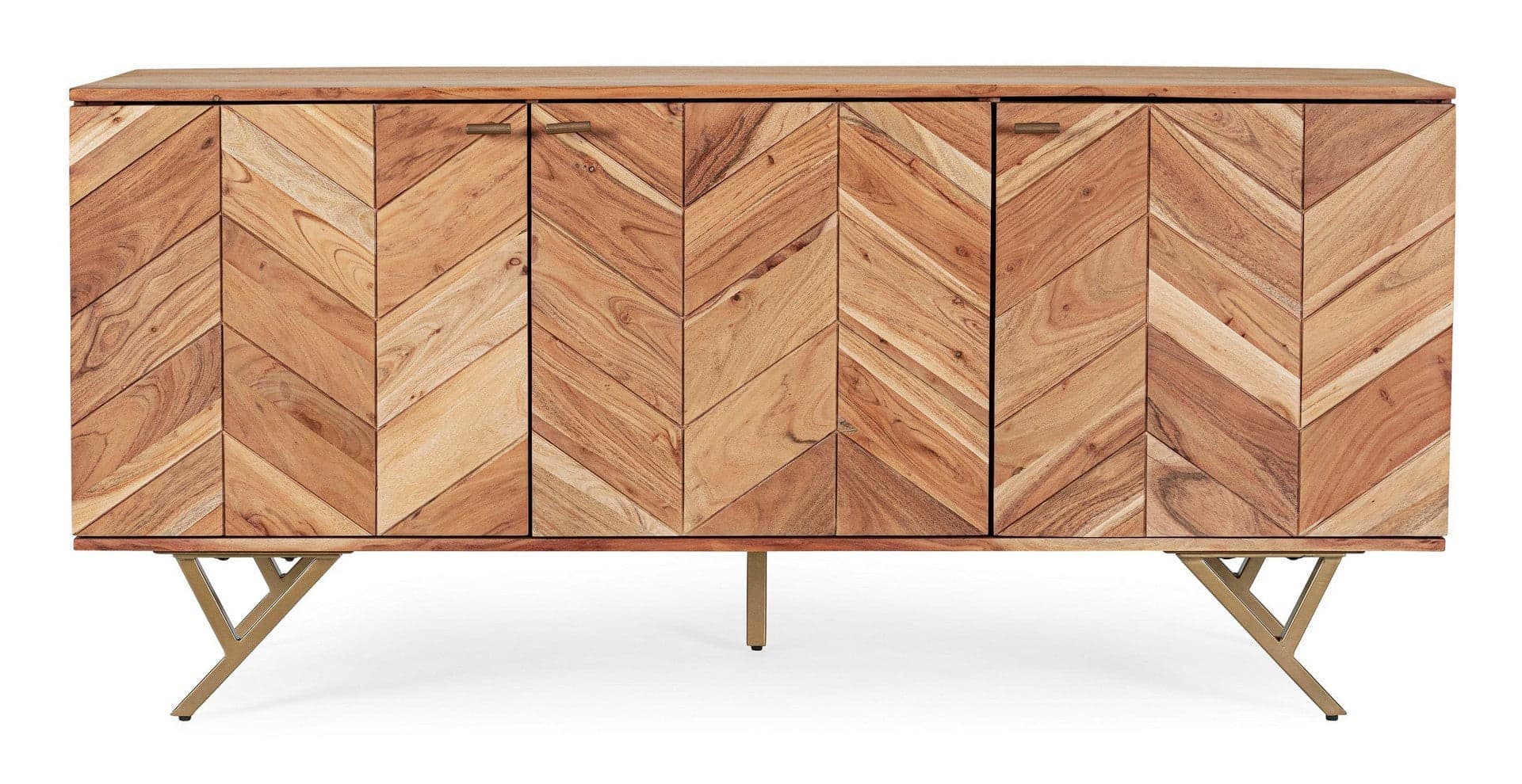 Credenza "Raida" con struttura in legno di acacia, mobile in stile moderno in Credenze Decor Space - Altamura, commercioVirtuoso.it