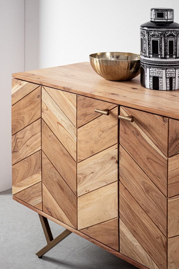 Credenza "Raida" con struttura in legno di acacia, mobile in stile moderno in Credenze Decor Space - Altamura, commercioVirtuoso.it