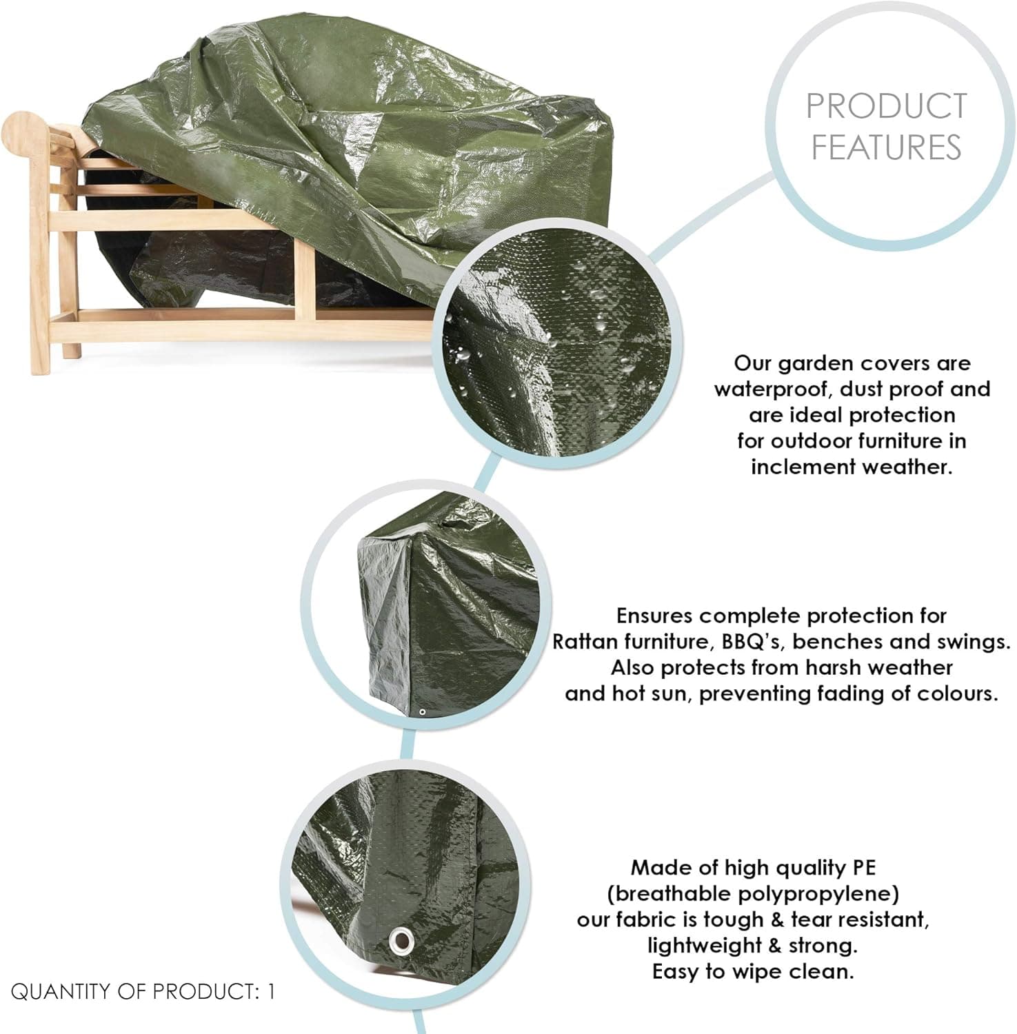 Telo di protezione "Cover" per tavoli rettangolari con sedie da Giardino e Piscina in Tavoli standard Decor Space - Altamura, commercioVirtuoso.it