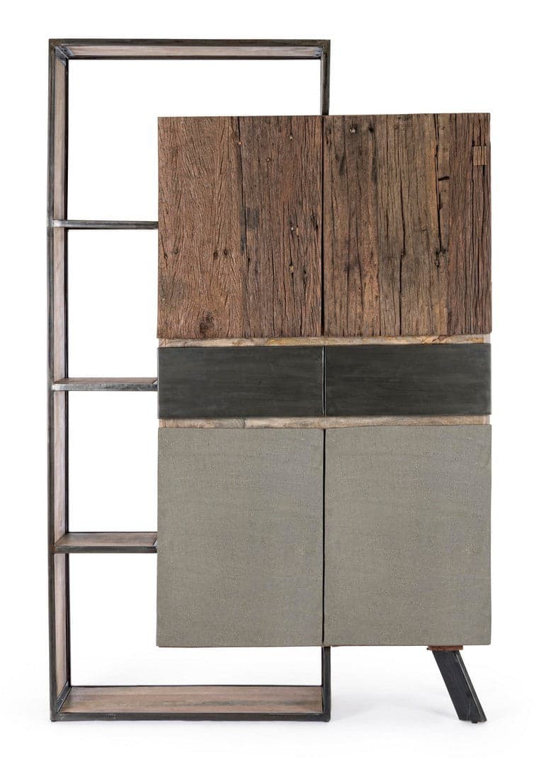 Credenza "Manchester" con struttura in legno di mango e acciaio, cassetti in legno riciclato, stile moderno in Credenze Decor Space - Altamura, commercioVirtuoso.it