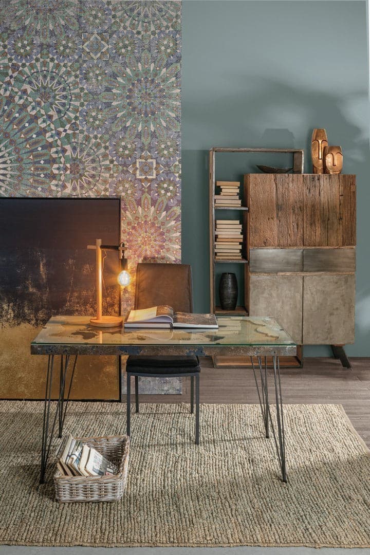 Credenza "Manchester" con struttura in legno di mango e acciaio, cassetti in legno riciclato, stile moderno - 24