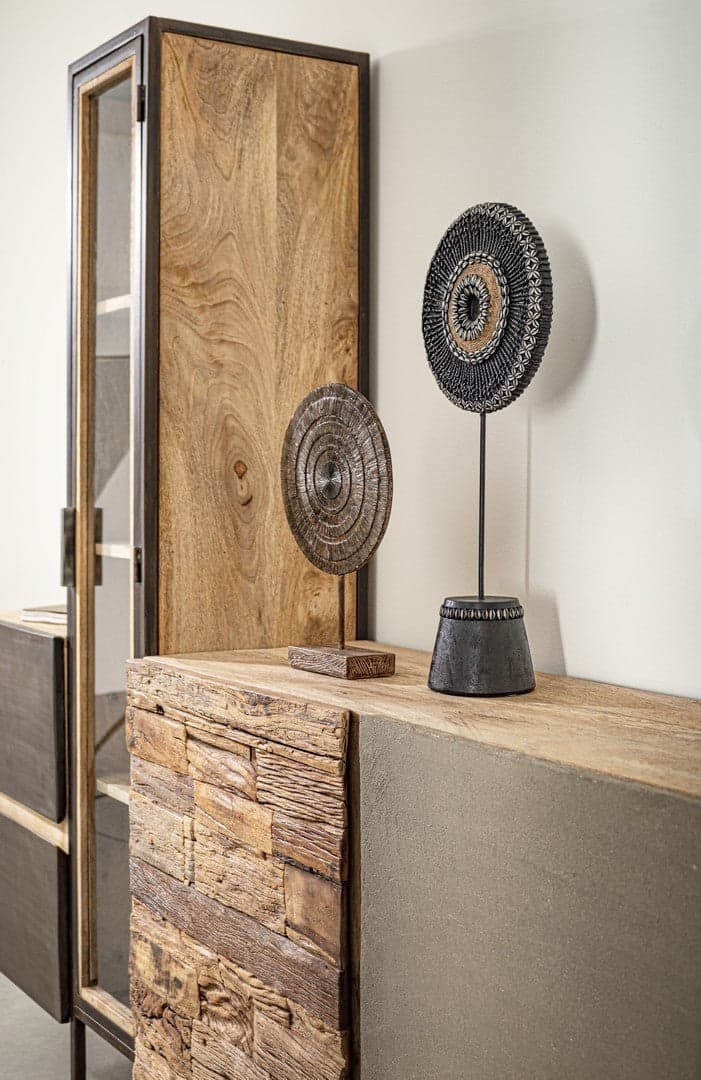 Credenza "Manchester" con struttura in legno di mango e acciaio, cassetti in legno riciclato, stile moderno - 39