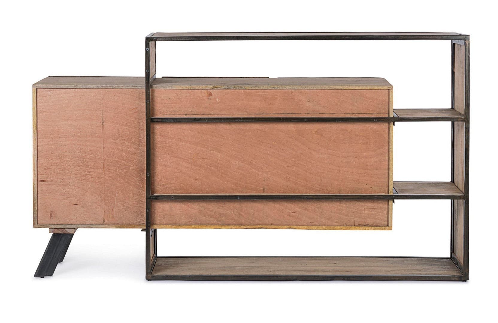 Credenza "Manchester" con struttura in legno di mango e acciaio, cassetti in legno riciclato, stile moderno in Credenze Decor Space - Altamura, commercioVirtuoso.it